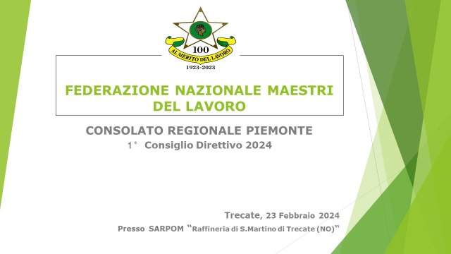 PRIMO CONSIGLIO REGIONALE 2024 A S.M. DI TRECATE