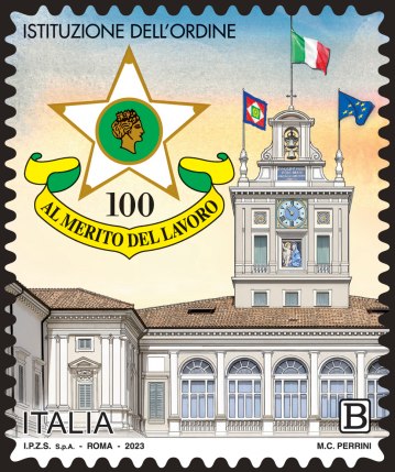 ECCO IL FRANCOBOLLO DEI 100 ANNI DELLA STELLA